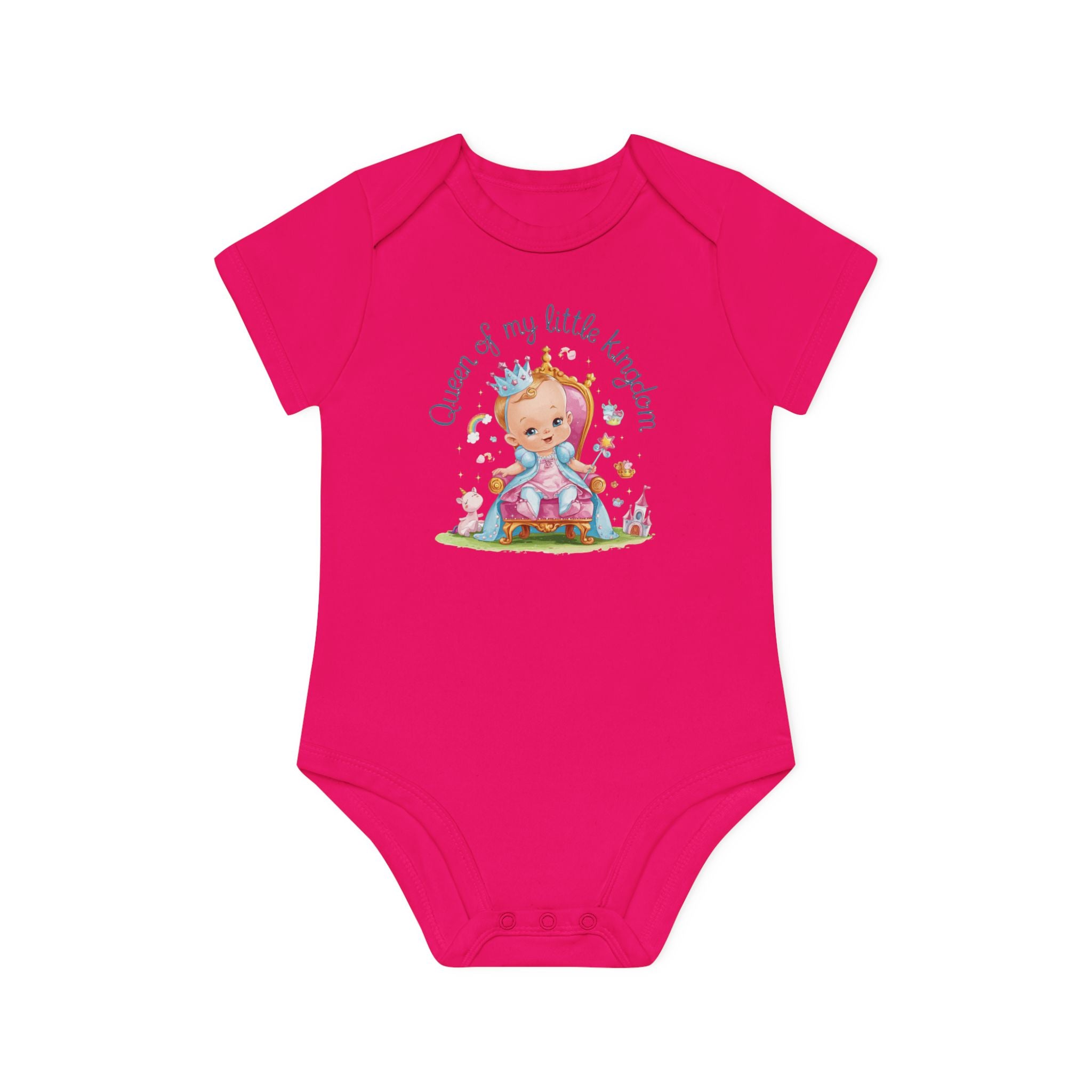 "Queen of my little kingdom" Baby Organic Short Sleeve Bodysuit