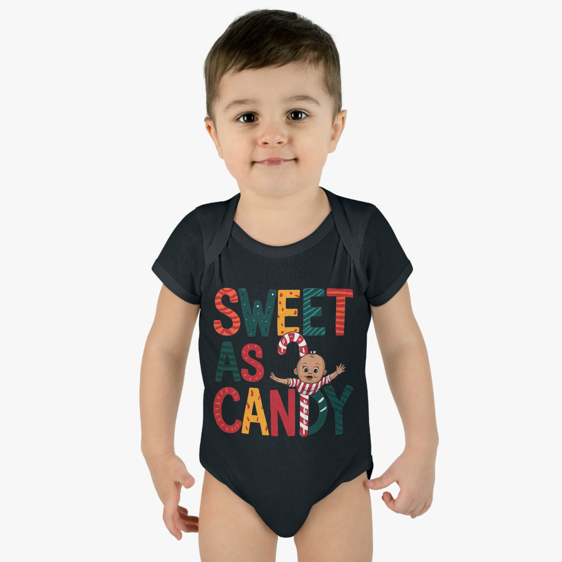 "Sweet as candy" Infant Baby Rib Bodysuit