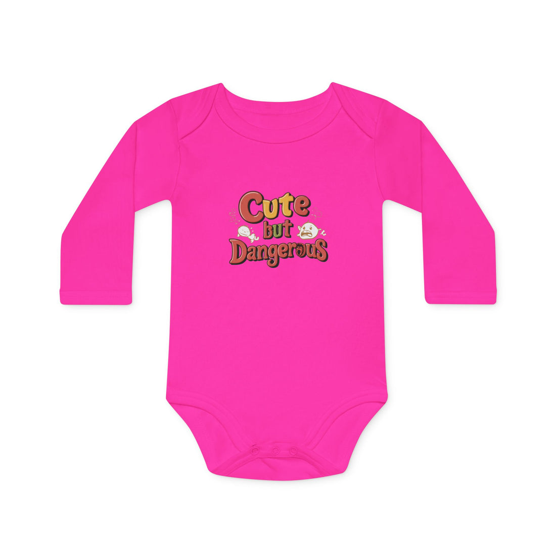 "Cute but dangerous" Baby Long-Sleeve Organic Bodysuit