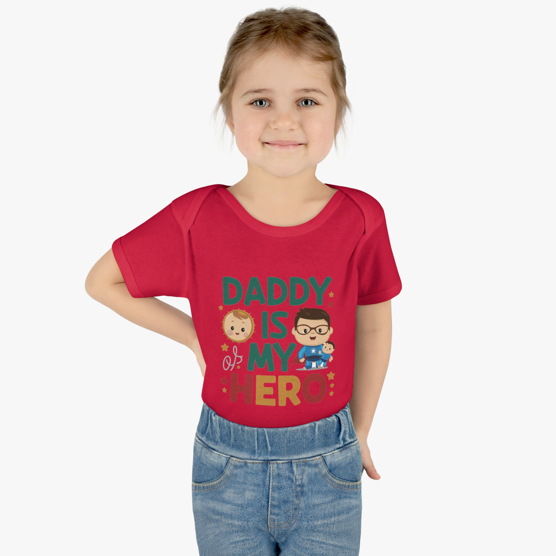 "Daddy is my hero" Infant Baby Rib Bodysuit