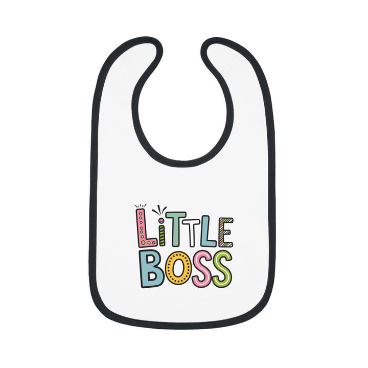 "Little boss" Baby Contrast Trim Jersey Bib