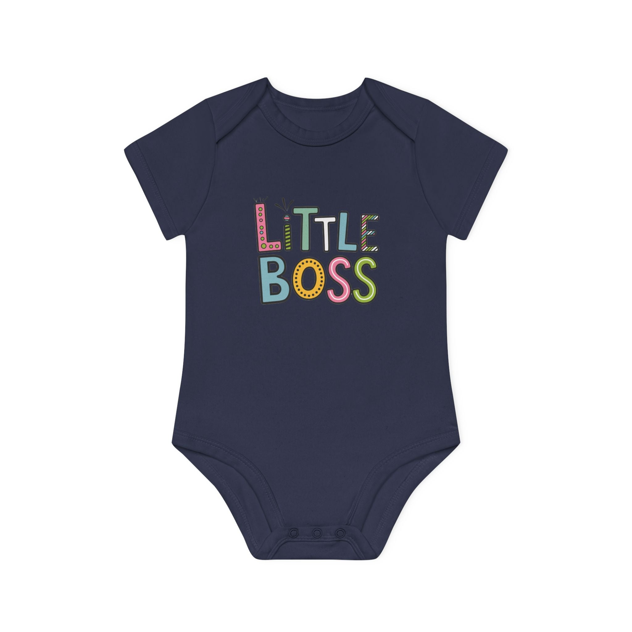 "Little boss" Baby Organic Short Sleeve Bodysuit