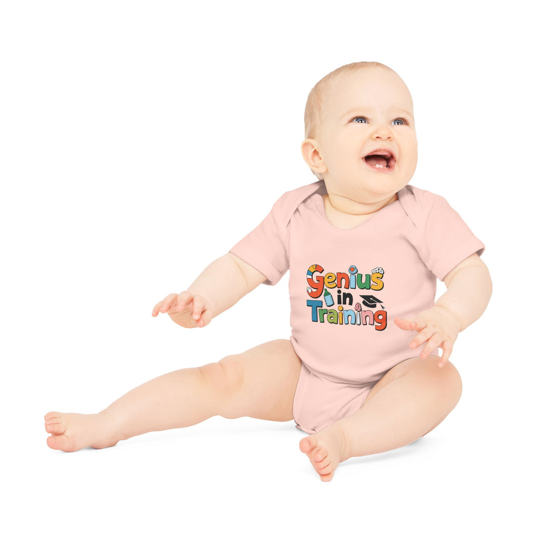 "Genius in training" Baby Organic Short Sleeve Bodysuit