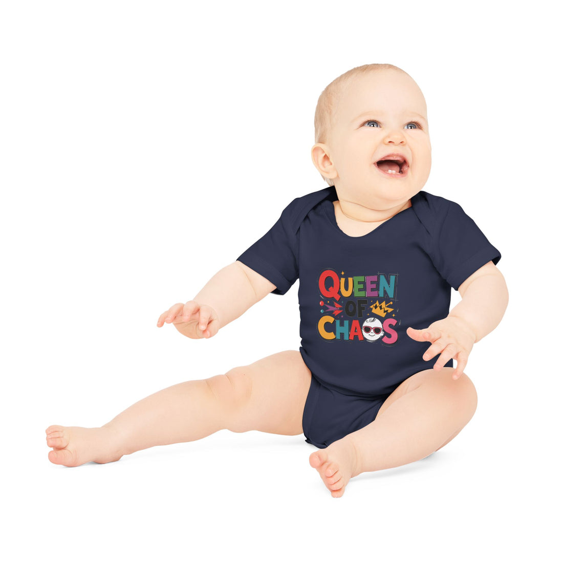 "Queen of chaos" Baby Organic Short Sleeve Bodysuit