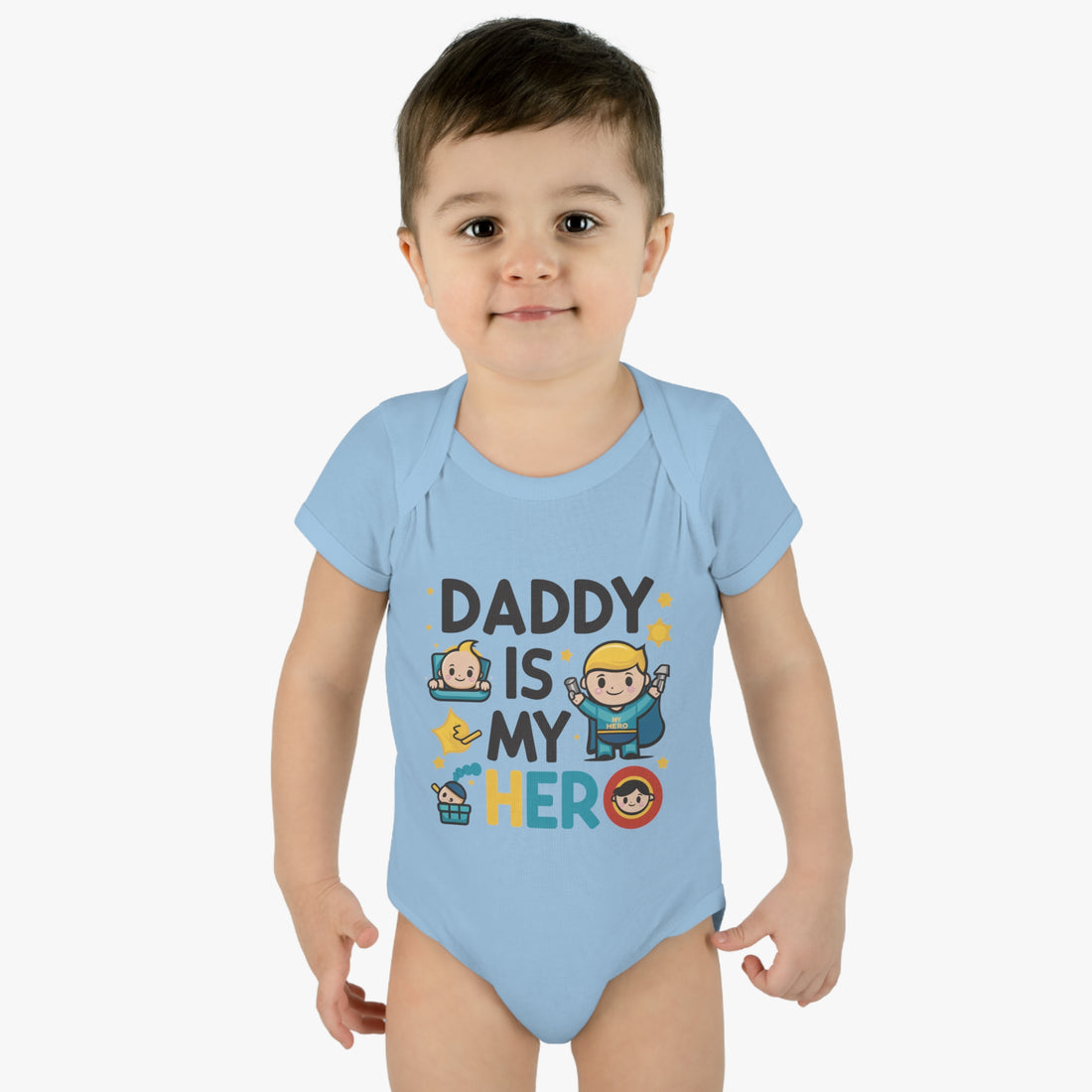 "Daddy is my hero" Infant Baby Rib Bodysuit