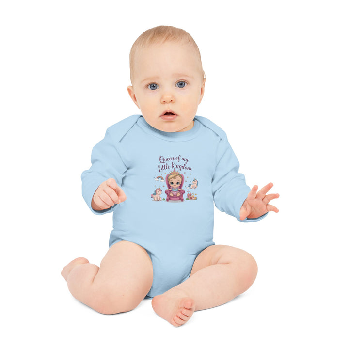 "Queen of my little kingdom" Baby Long-Sleeve Organic Bodysuit