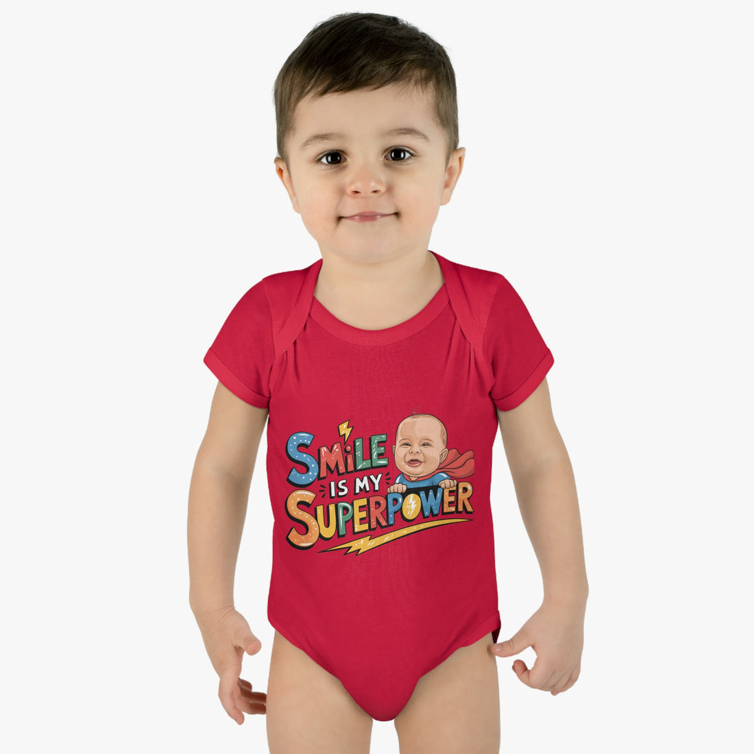 "Smile is my Superpower" Infant Baby Rib Bodysuit