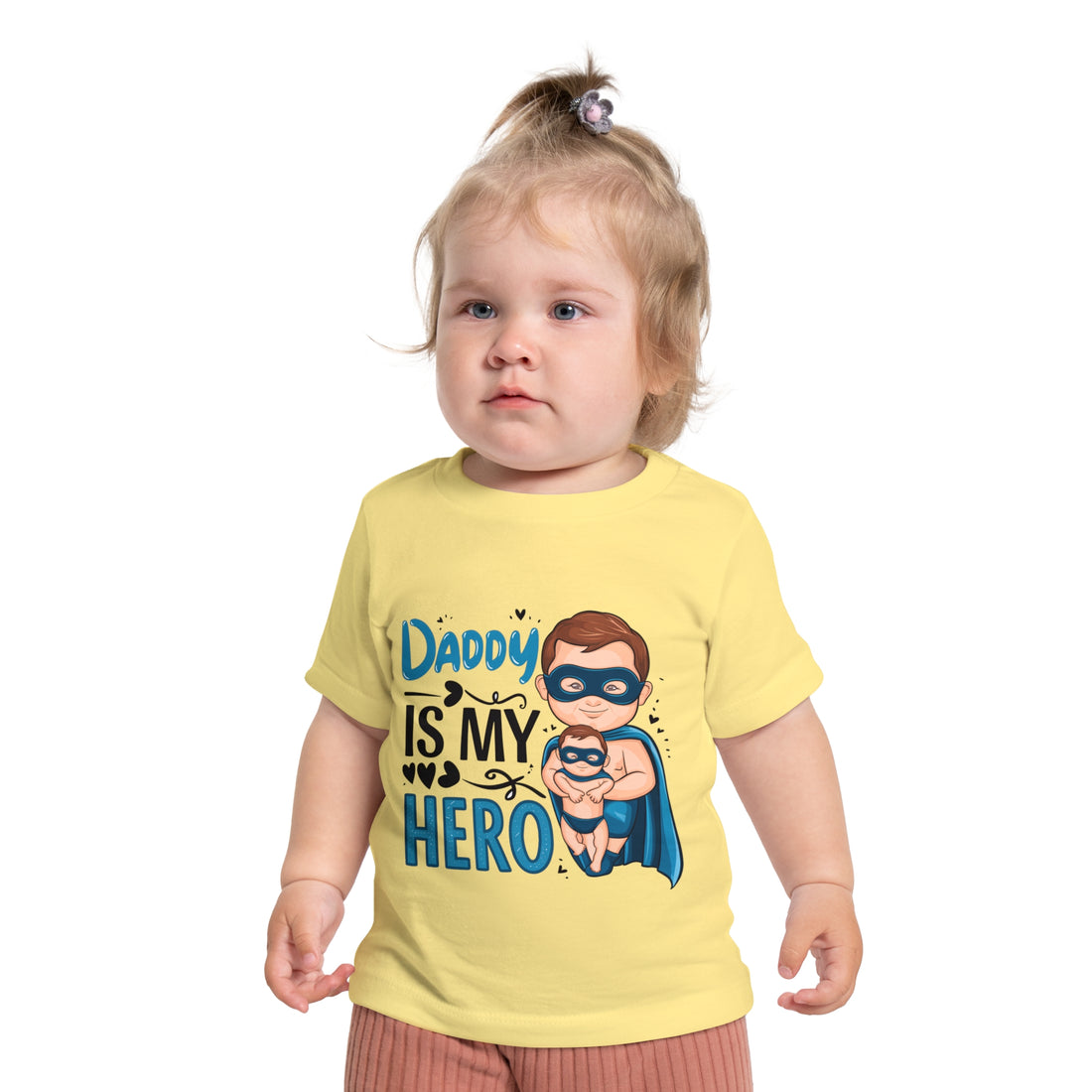 "Daddy is my hero" Baby Short Sleeve T-Shirt