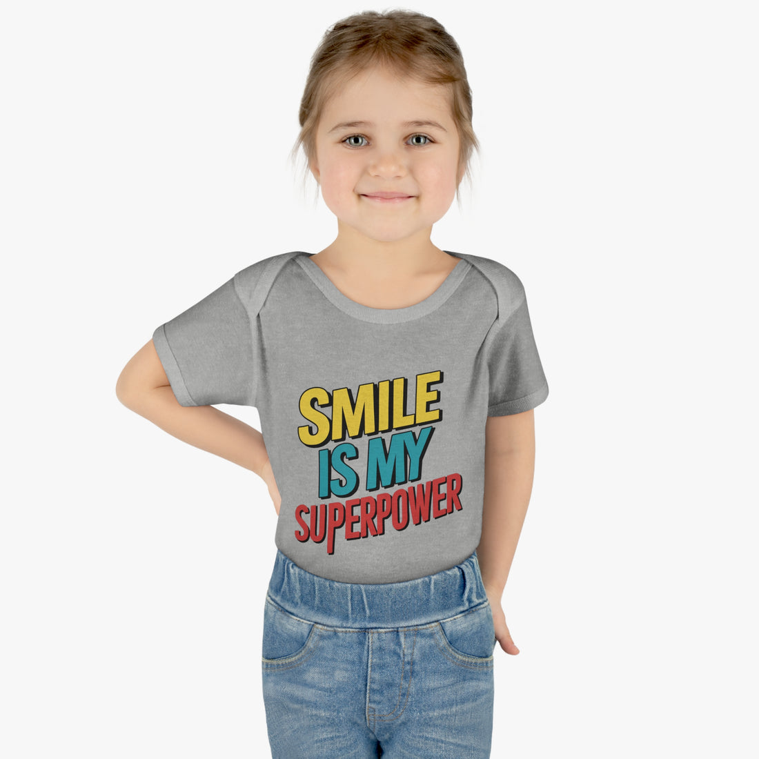 "Smile is my superpower" Infant Baby Rib Bodysuit