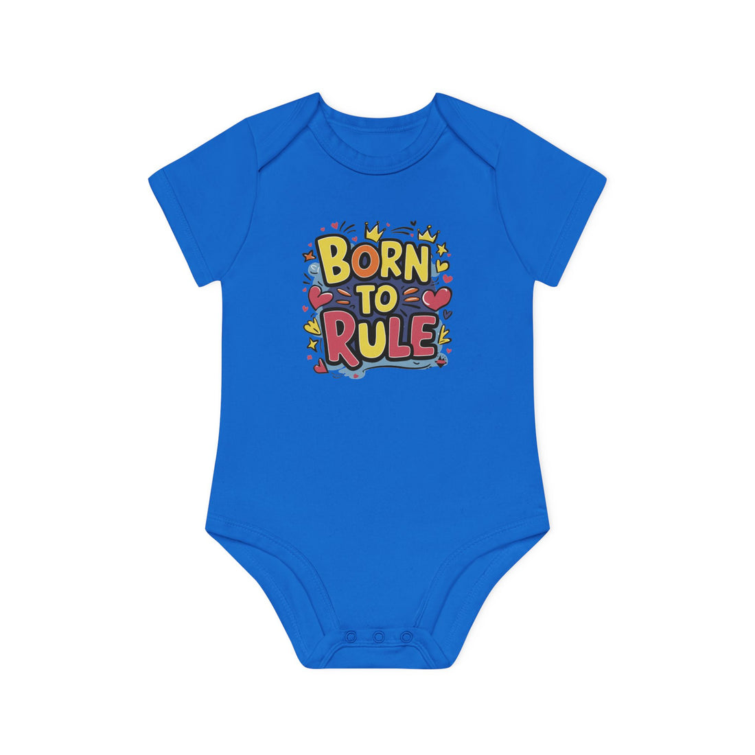 "Born to rule" Baby Organic Short Sleeve Bodysuit