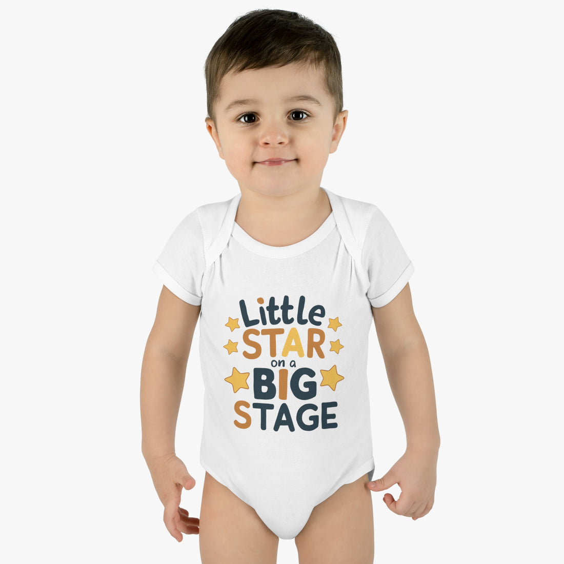 "Little star on a big stage" Infant Baby Rib Bodysuit