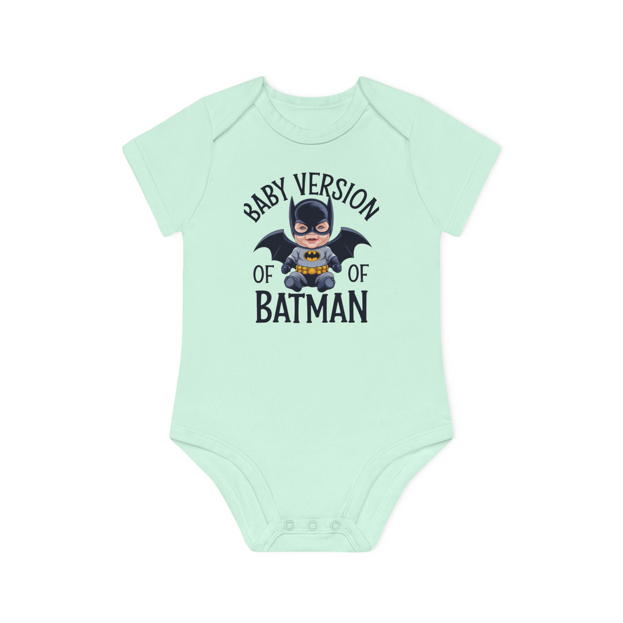 "Baby version of batman" Baby Organic Short Sleeve Bodysuit