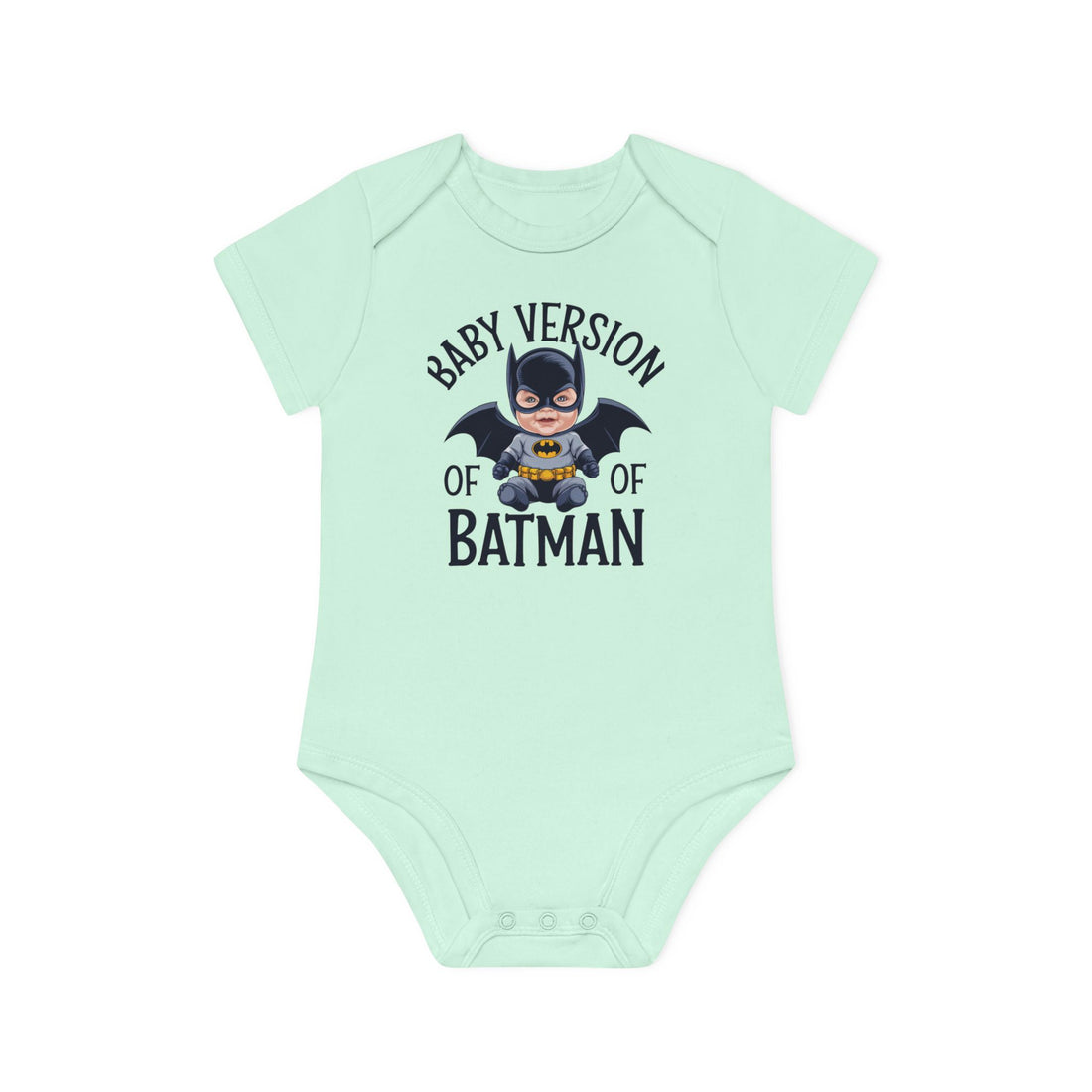 "Baby version of batman" Baby Organic Short Sleeve Bodysuit