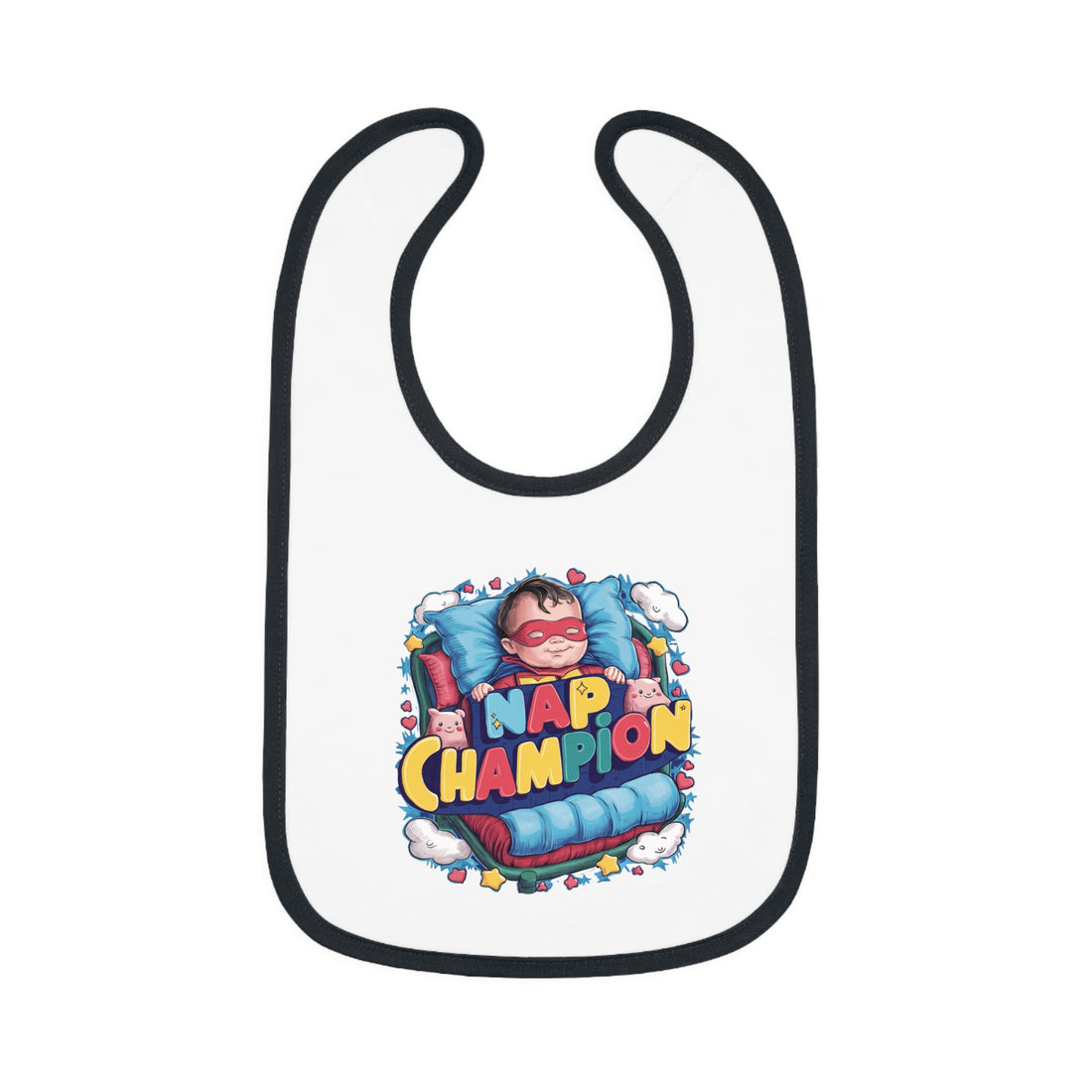 "Nap champion" Baby Contrast Trim Jersey Bib