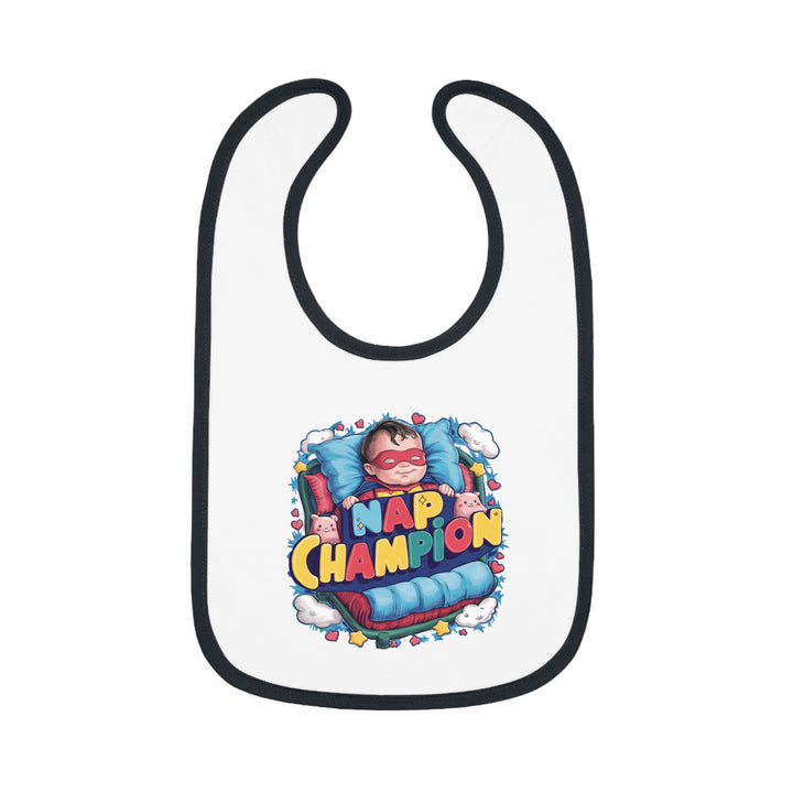 "Nap champion" Baby Contrast Trim Jersey Bib