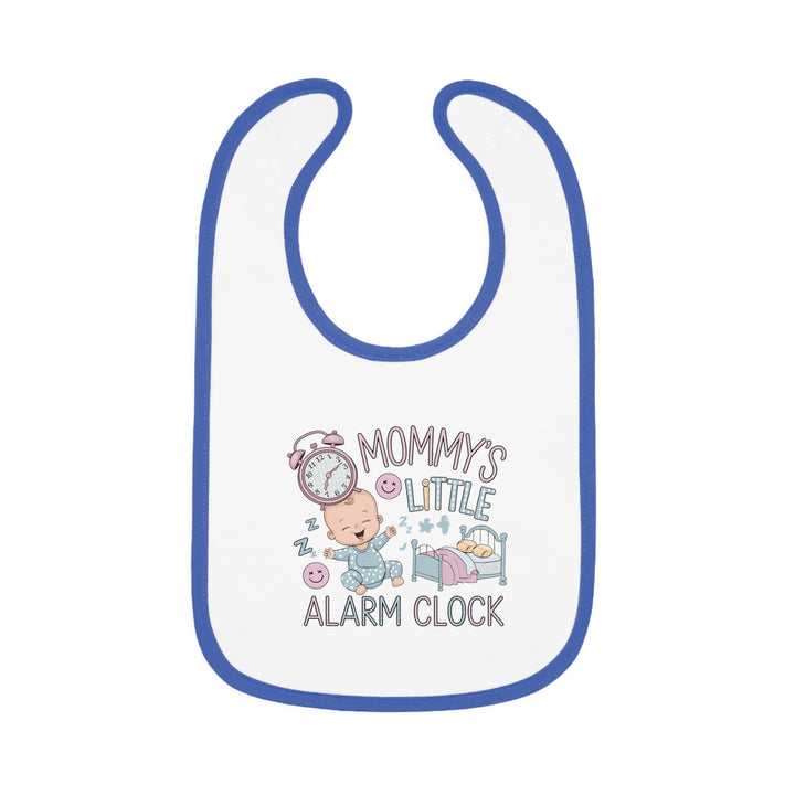 "Mommy's little alarm clock" Baby Contrast Trim Jersey Bib