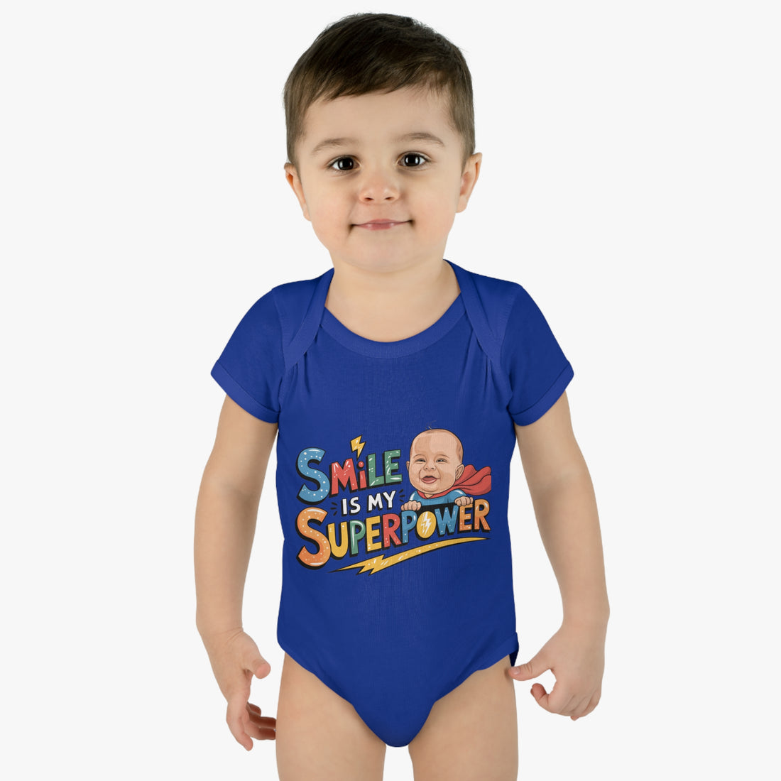 "Smile is my Superpower" Infant Baby Rib Bodysuit