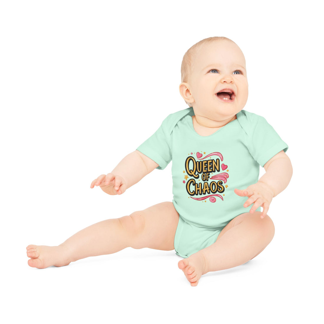 "Queen of chaos" Baby Organic Short Sleeve Bodysuit