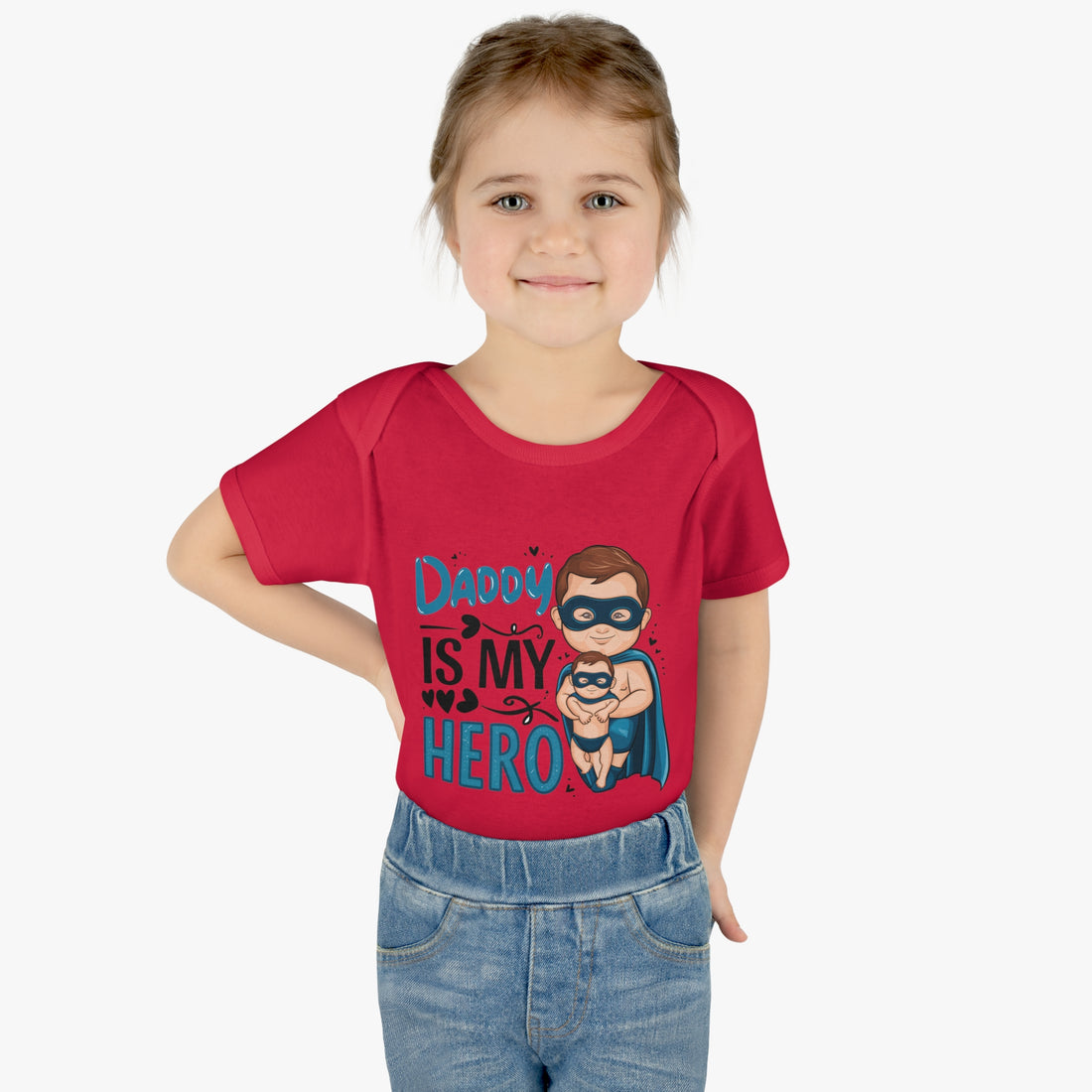 "Daddy is my hero" Infant Baby Rib Bodysuit