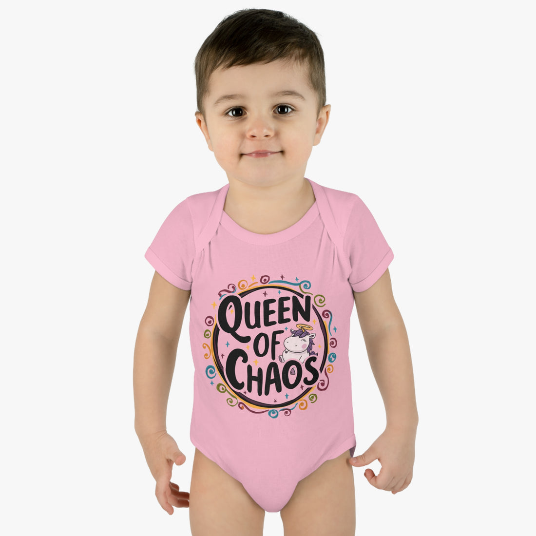 "Queen of chaos" Infant Baby Rib Bodysuit