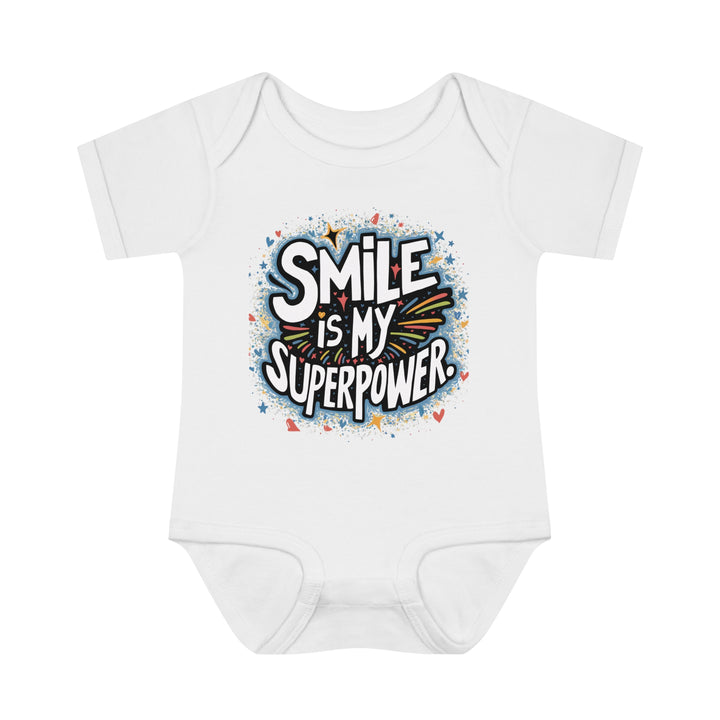 "Smile is my superpower" Infant Baby Rib Bodysuit