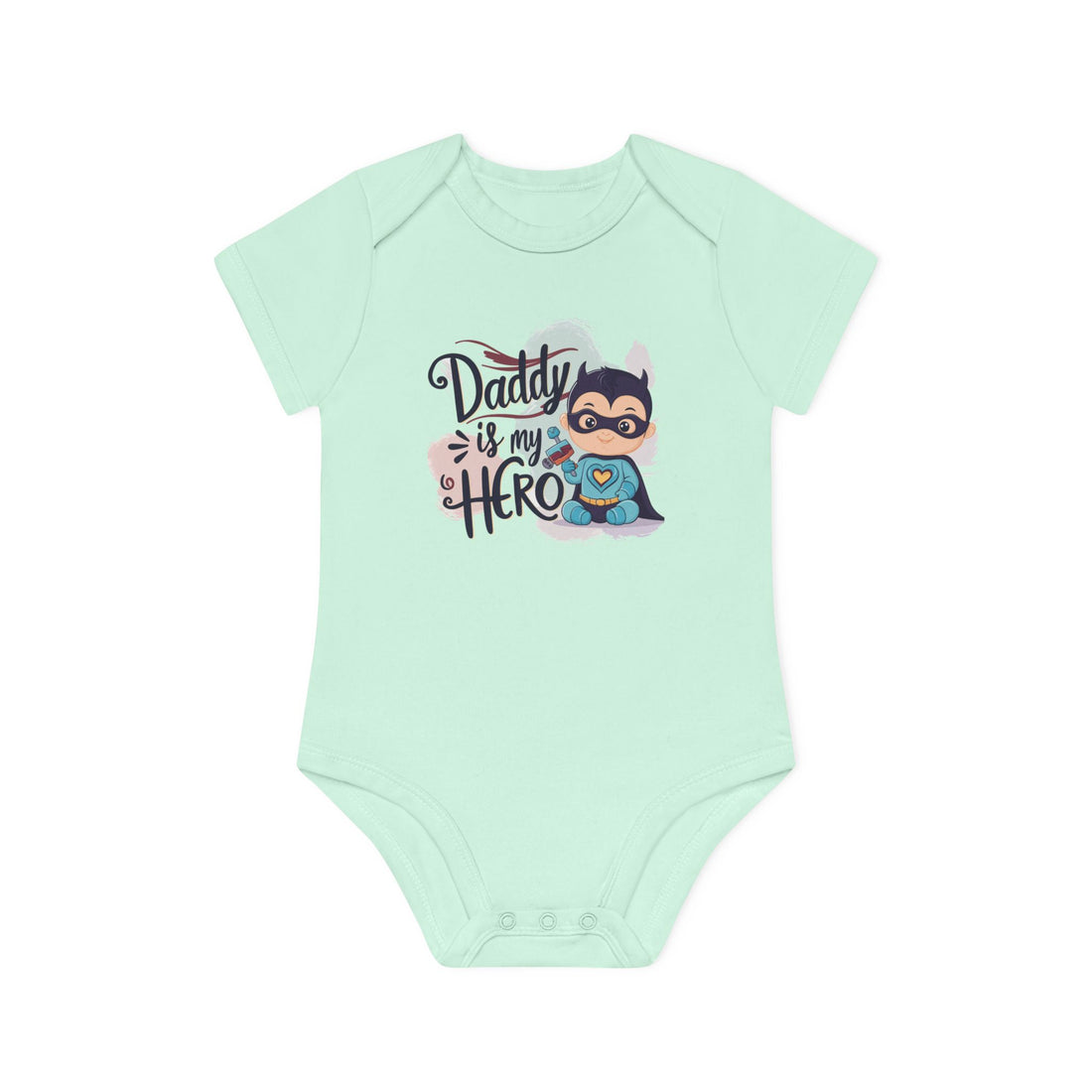 "Daddy is my hero" Baby Organic Short Sleeve Bodysuit