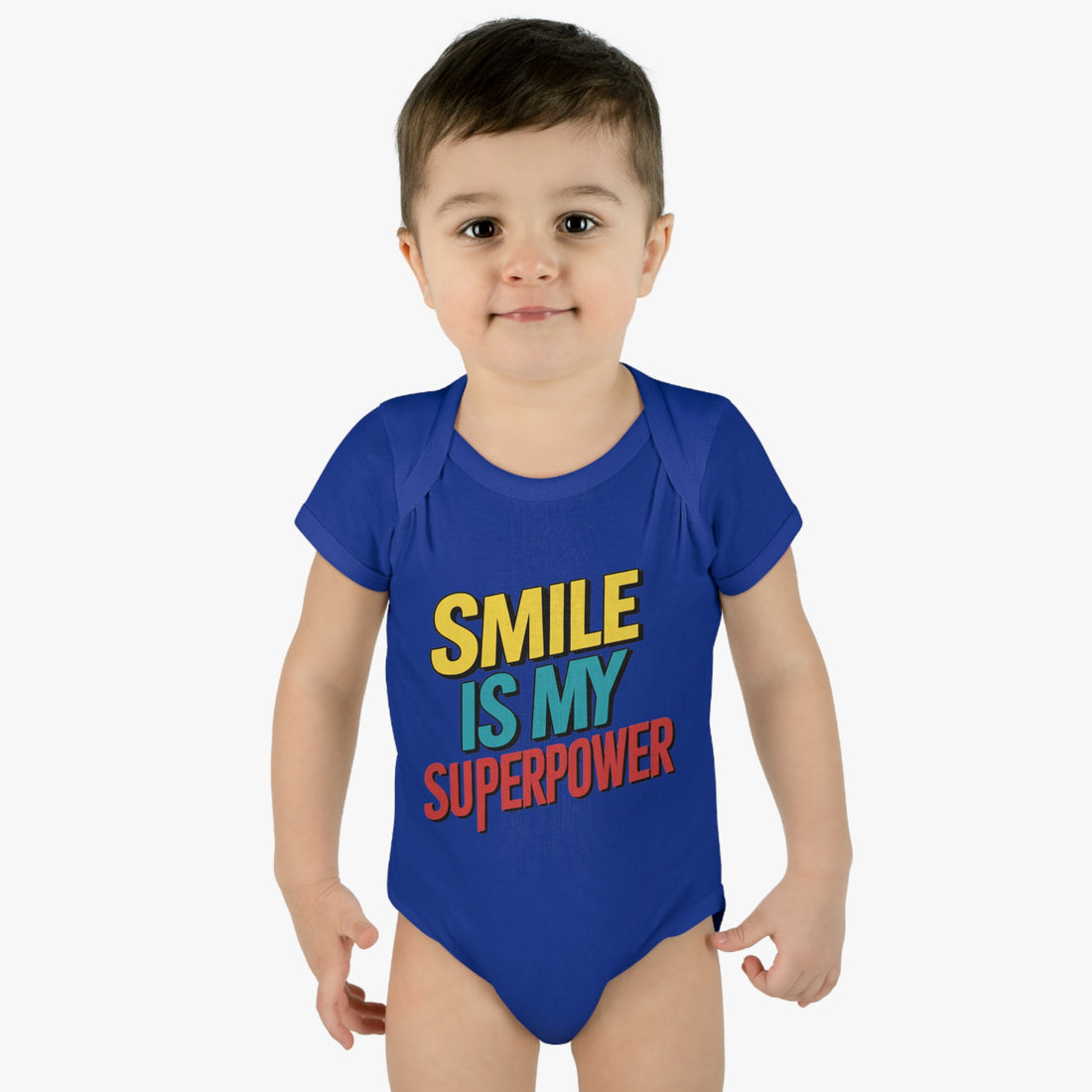 "Smile is my superpower" Infant Baby Rib Bodysuit