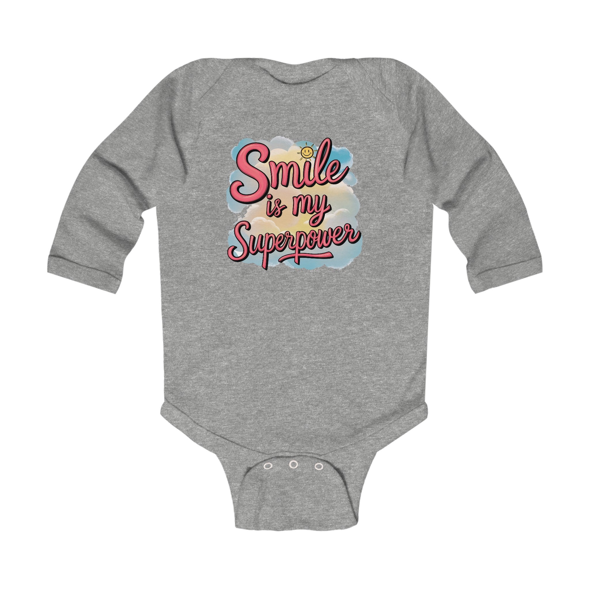 "Smile is my superpower" Infant Long Sleeve Bodysuit