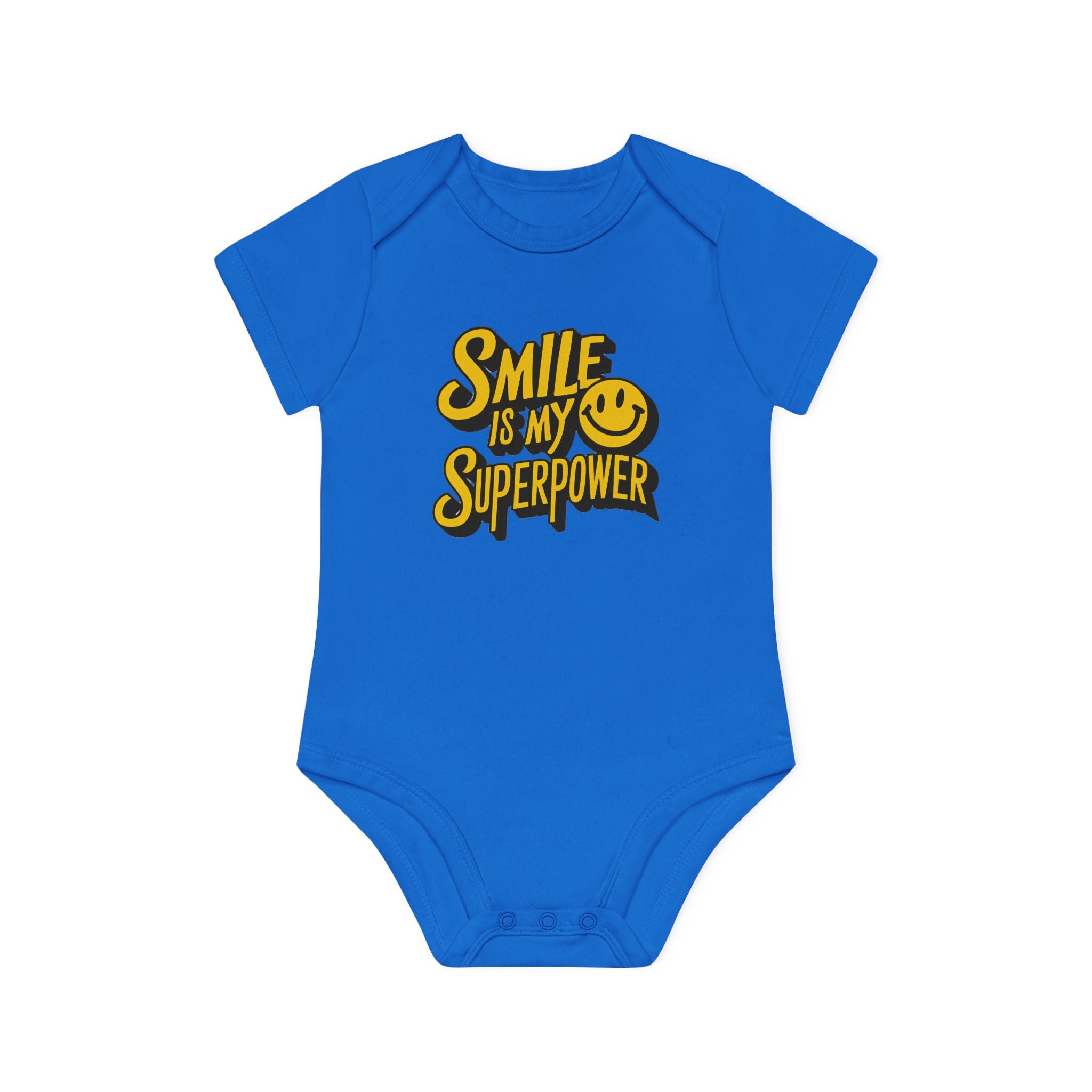"Smile is my superpower" Baby Organic Short Sleeve Bodysuit