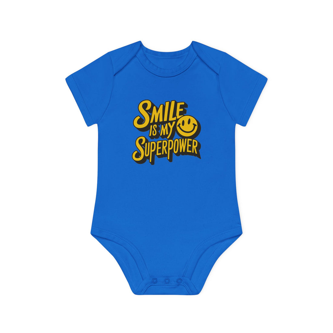 "Smile is my superpower" Baby Organic Short Sleeve Bodysuit