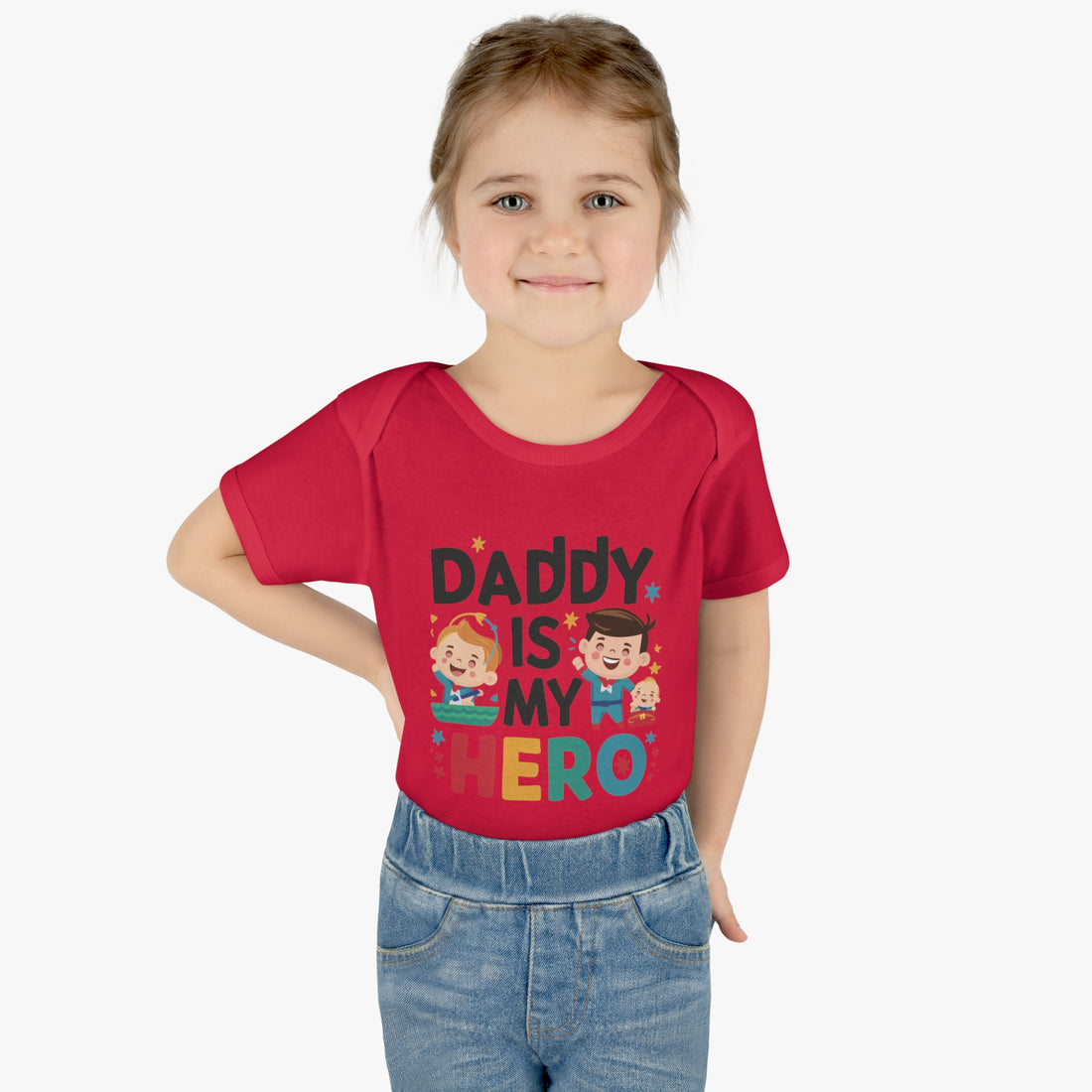 "Daddy is my hero" Infant Baby Rib Bodysuit