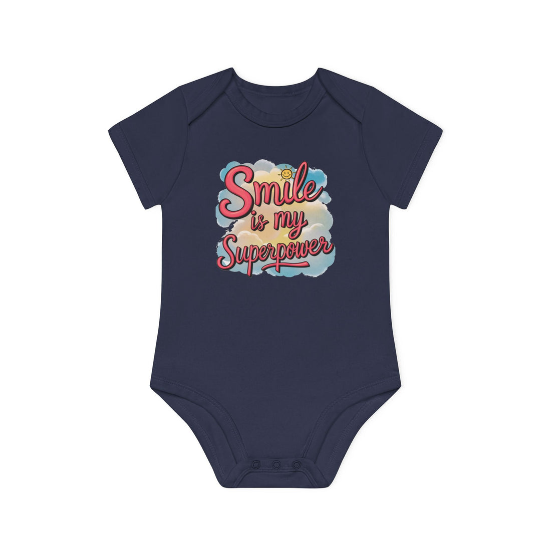 "Smile is my superpower" Baby Organic Short Sleeve Bodysuit