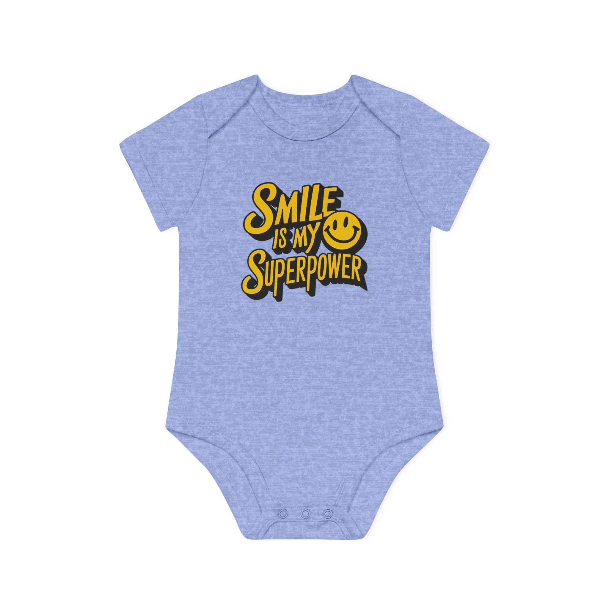 "Smile is my superpower" Baby Organic Short Sleeve Bodysuit