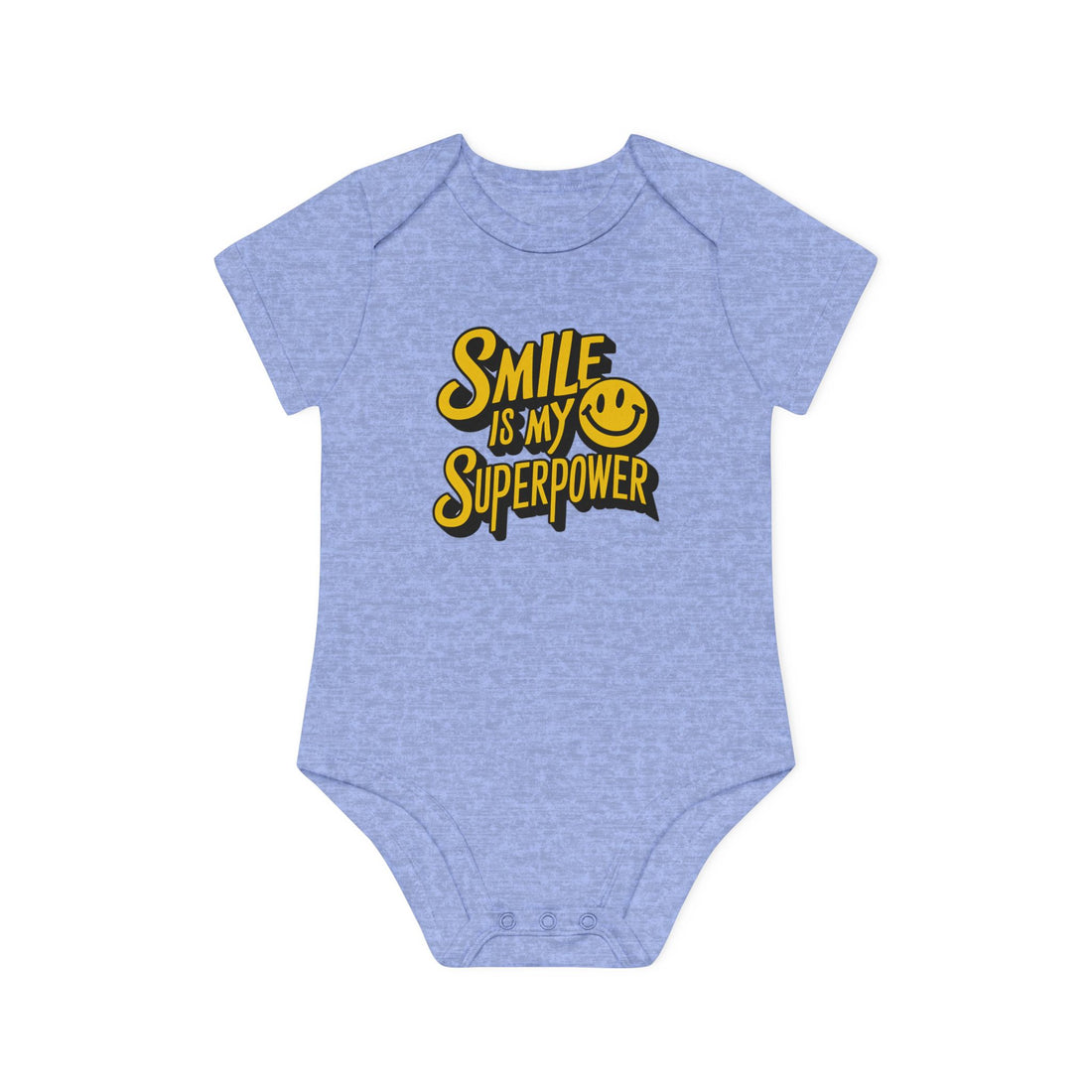 "Smile is my superpower" Baby Organic Short Sleeve Bodysuit