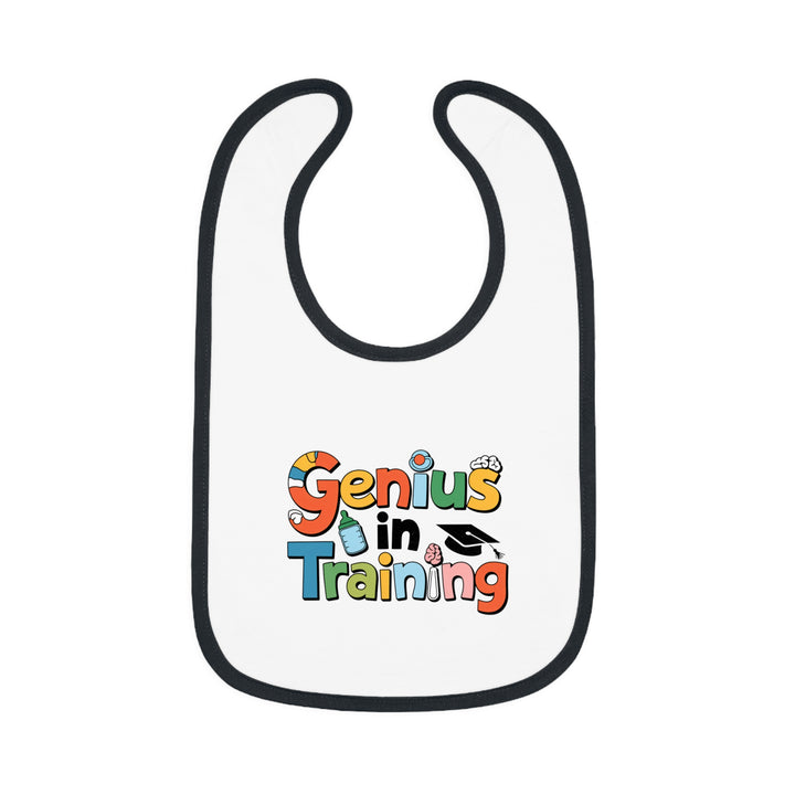 "Genius in training" Baby Contrast Trim Jersey Bib