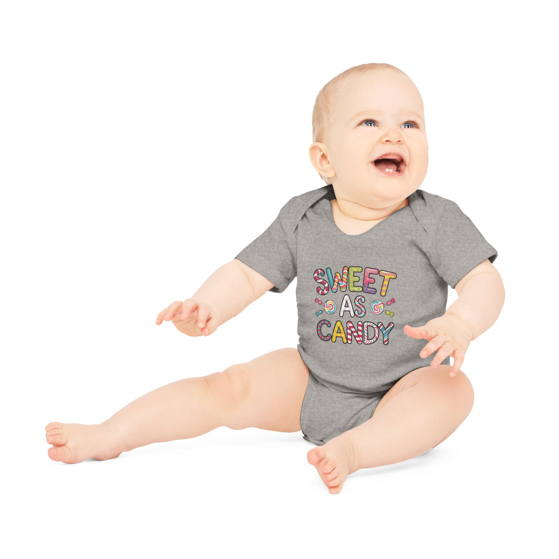 "Sweet as candy" Baby Organic Short Sleeve Bodysuit