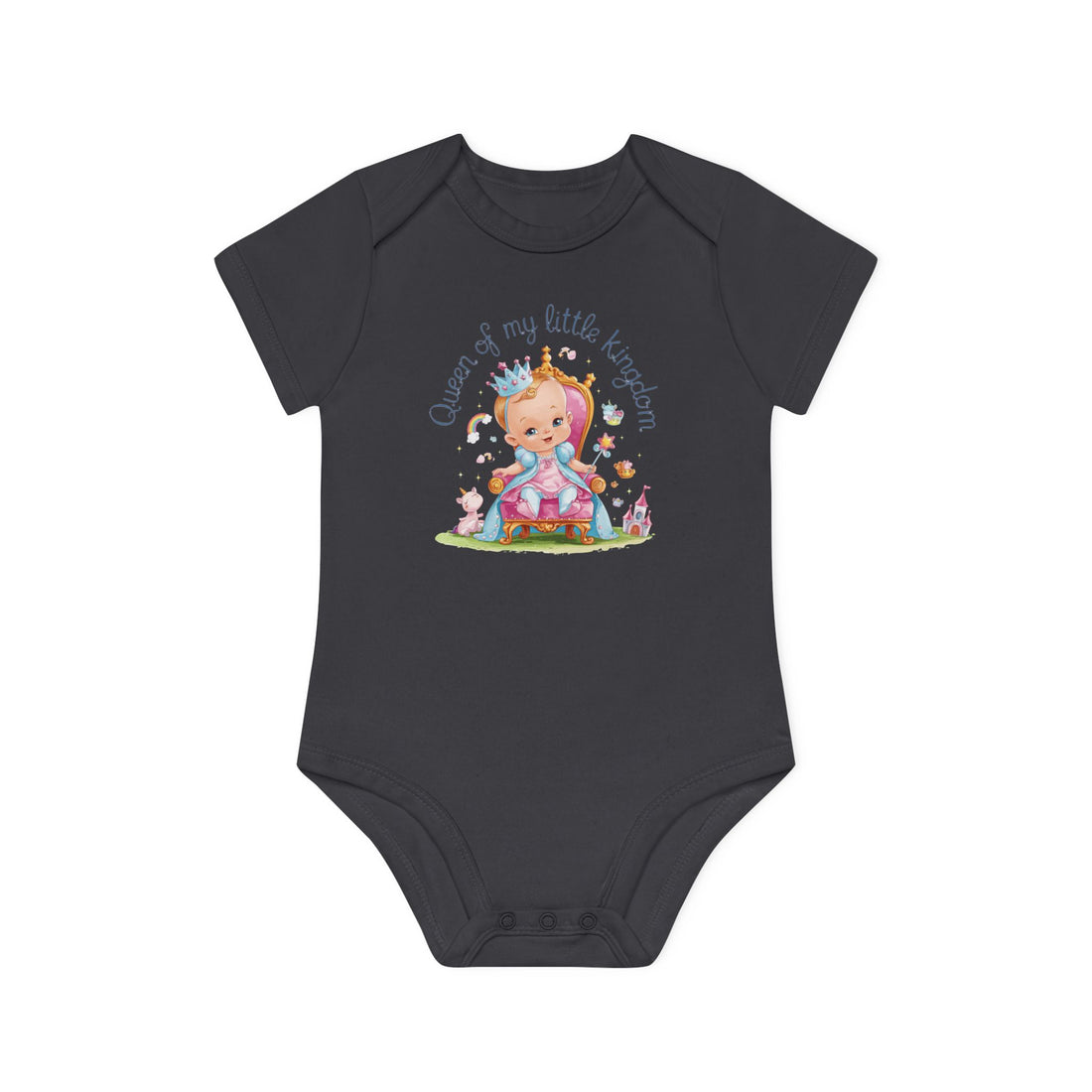 "Queen of my little kingdom" Baby Organic Short Sleeve Bodysuit