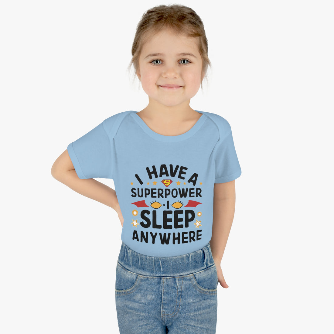 "I have a superpower I sleep anywhere" Infant Baby Rib Bodysuit