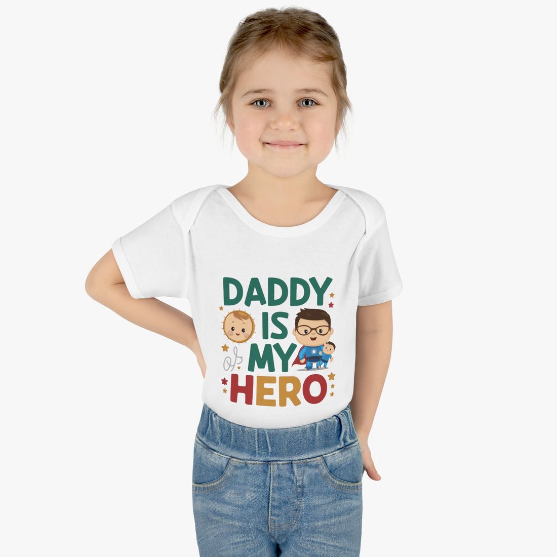 "Daddy is my hero" Infant Baby Rib Bodysuit