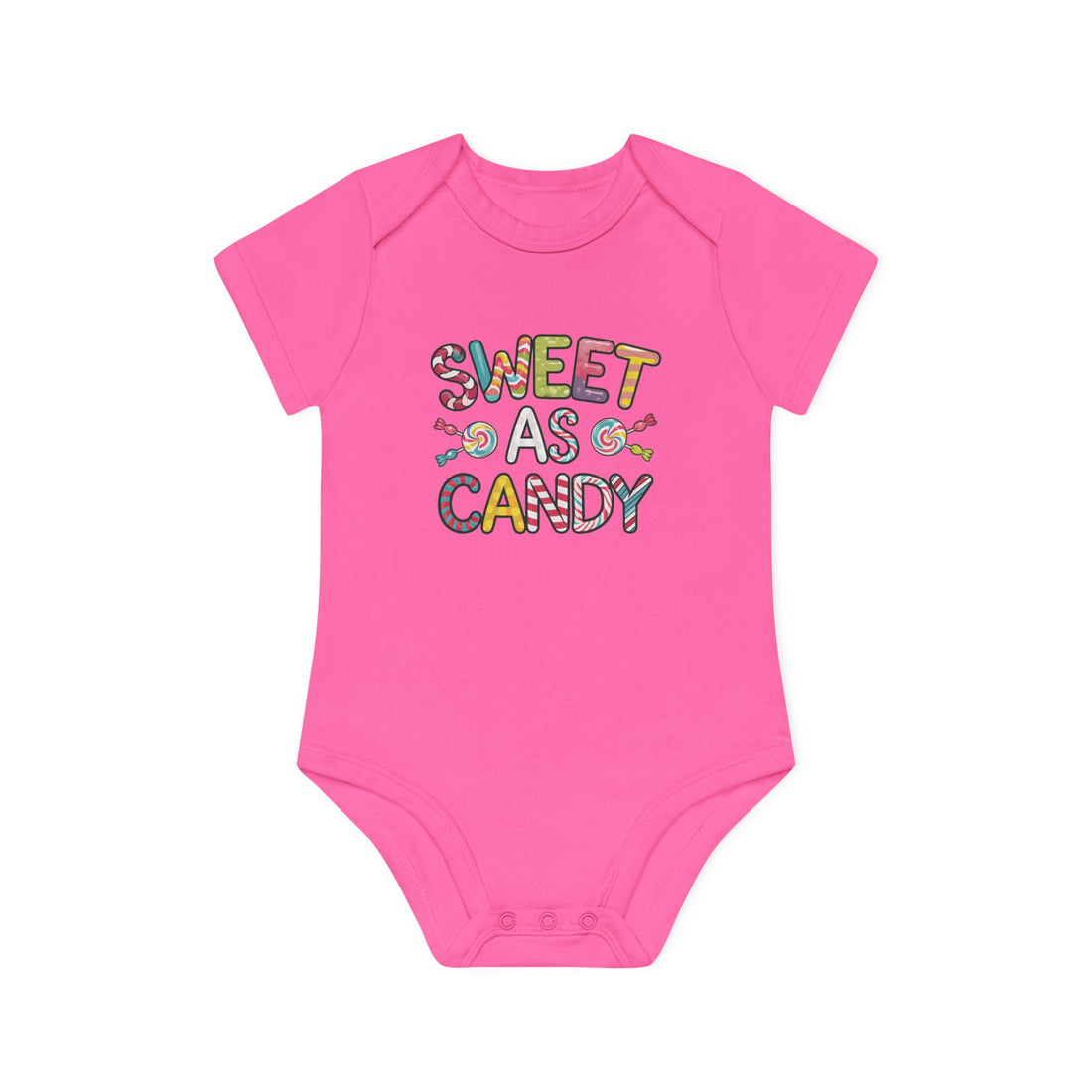 "Sweet as candy" Baby Organic Short Sleeve Bodysuit