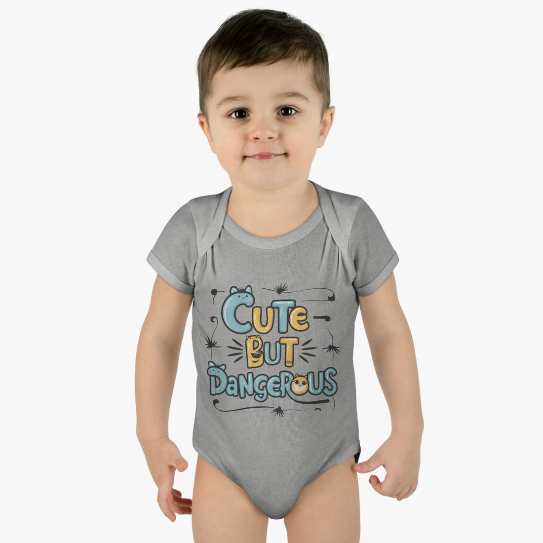 "Cute but dangerous" Infant Baby Rib Bodysuit