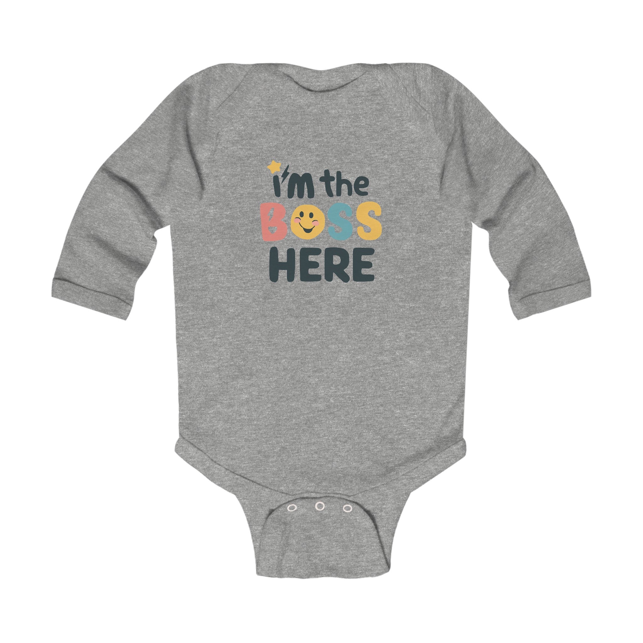 "I'm the boss here" Infant Long Sleeve Bodysuit