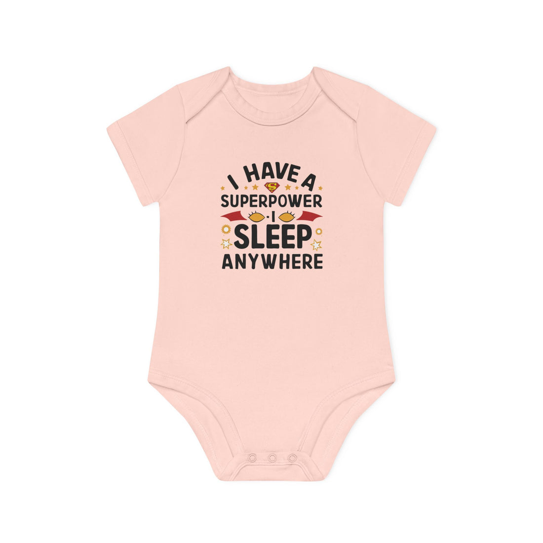 "I have a superpower I sleep anywhere" Baby Organic Short Sleeve Bodysuit