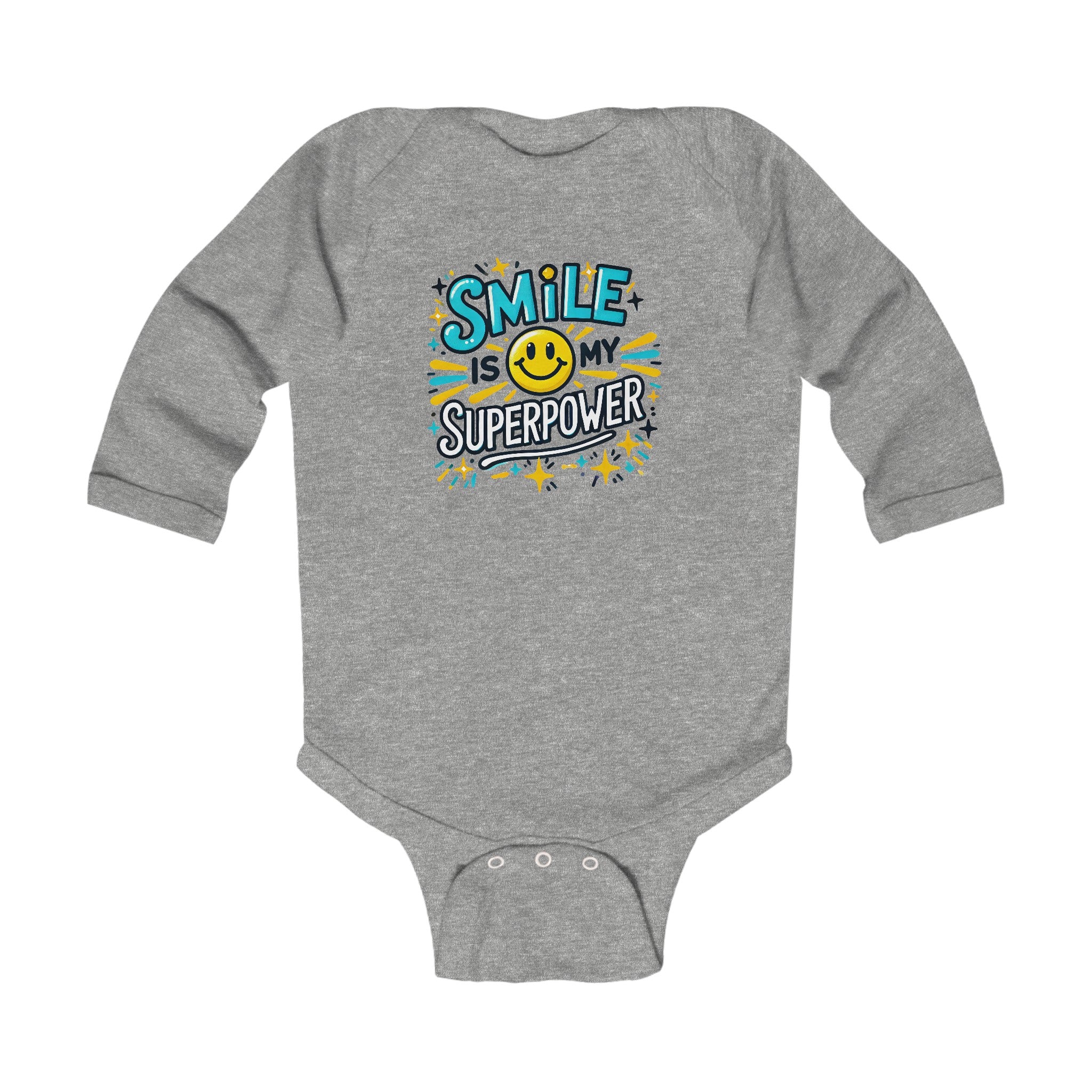 "Smile is my superpower" Infant Long Sleeve Bodysuit