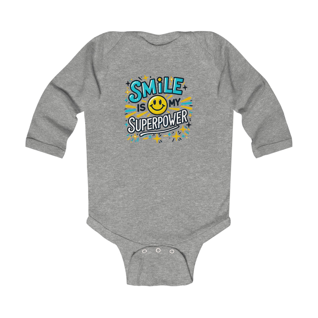 "Smile is my superpower" Infant Long Sleeve Bodysuit