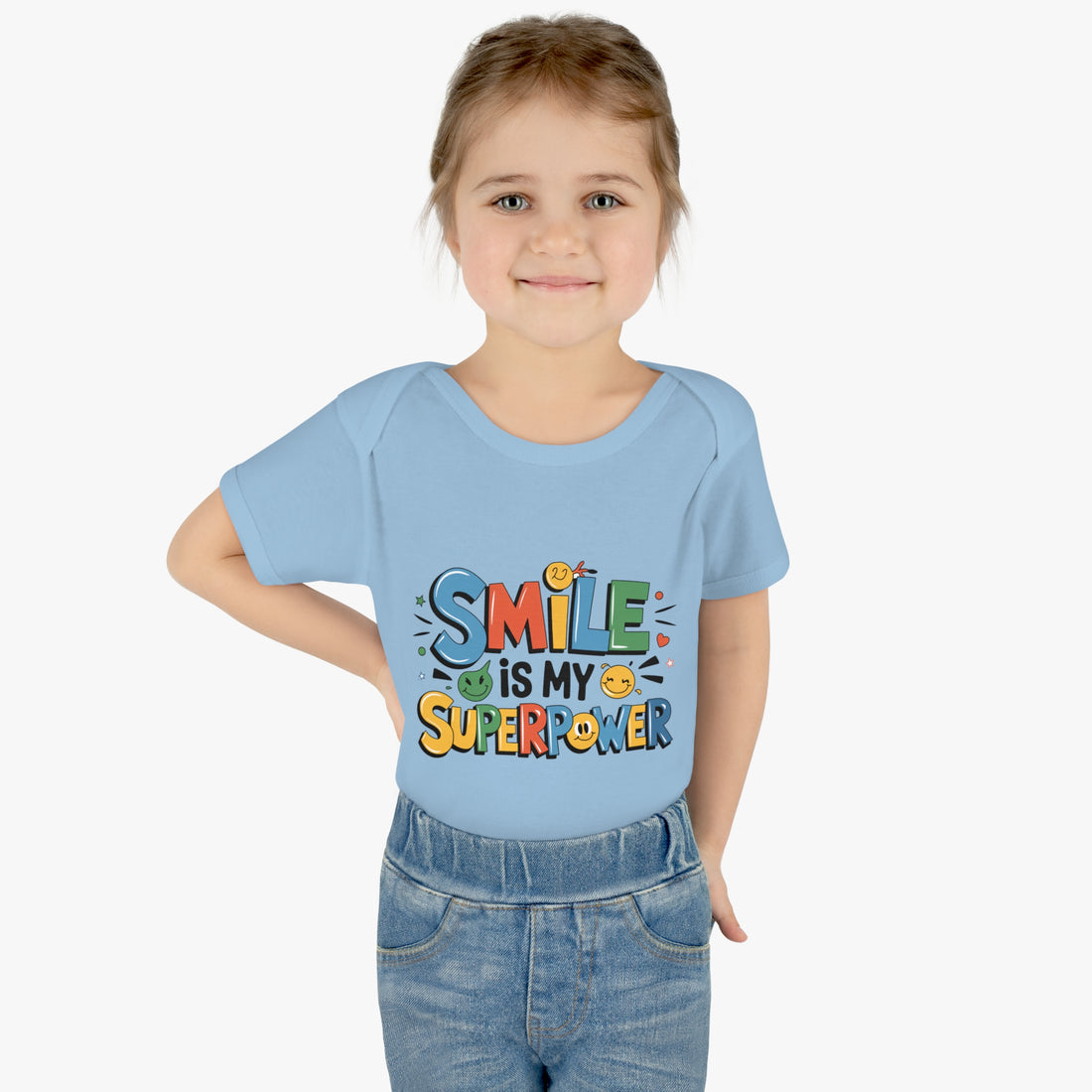 "Smile is my superpower" Infant Baby Rib Bodysuit