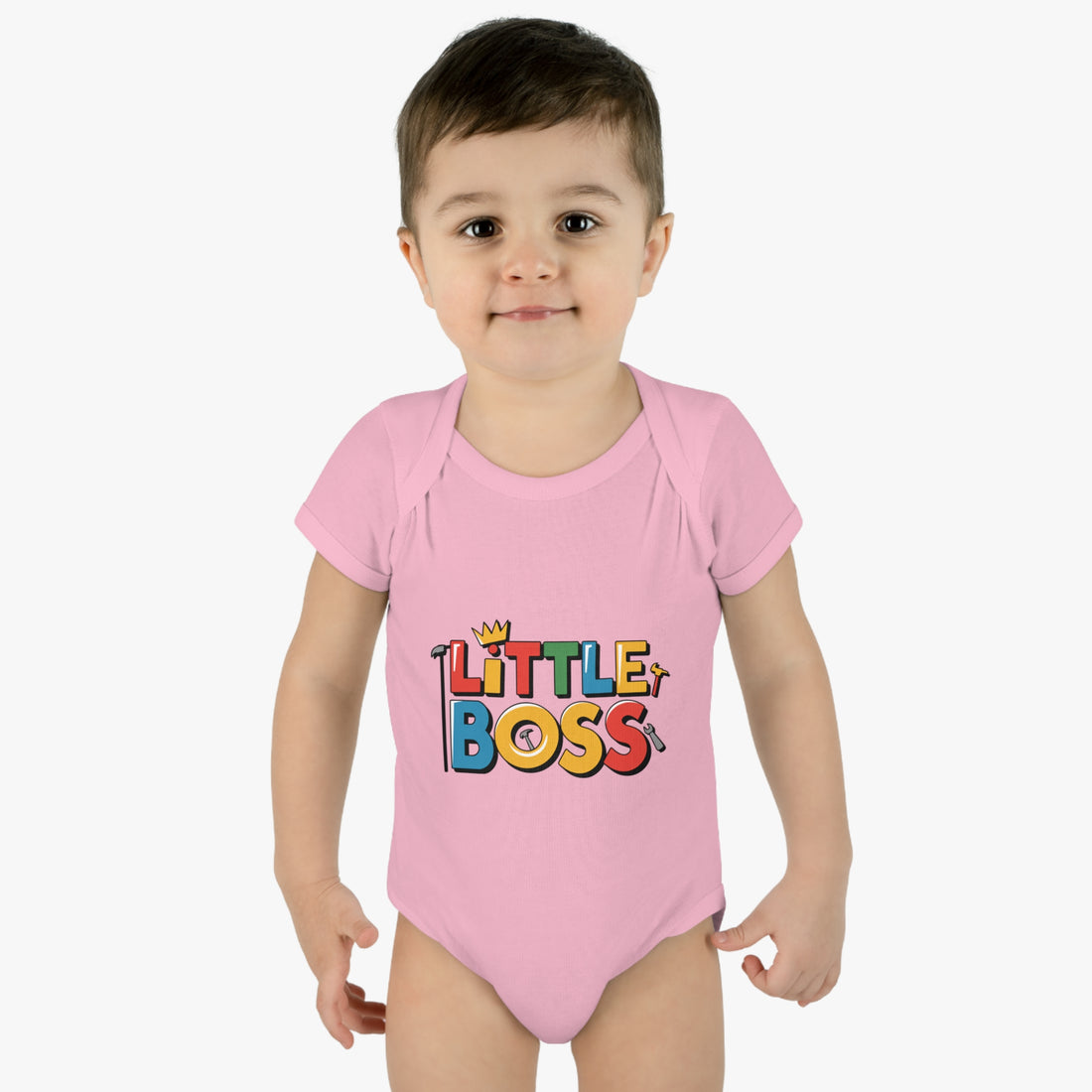 "Little boss" Infant Baby Rib Bodysuit