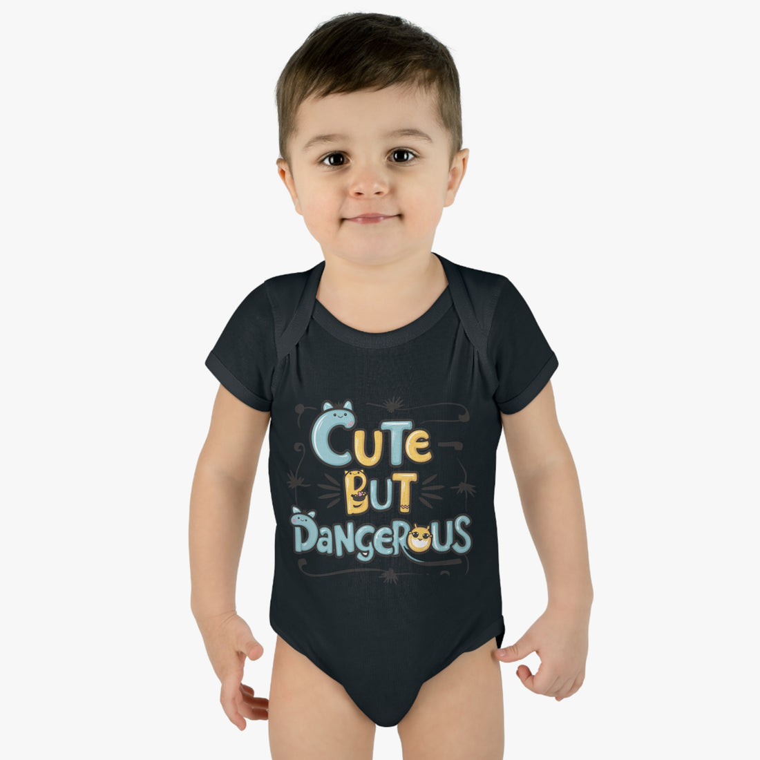 "Cute but dangerous" Infant Baby Rib Bodysuit