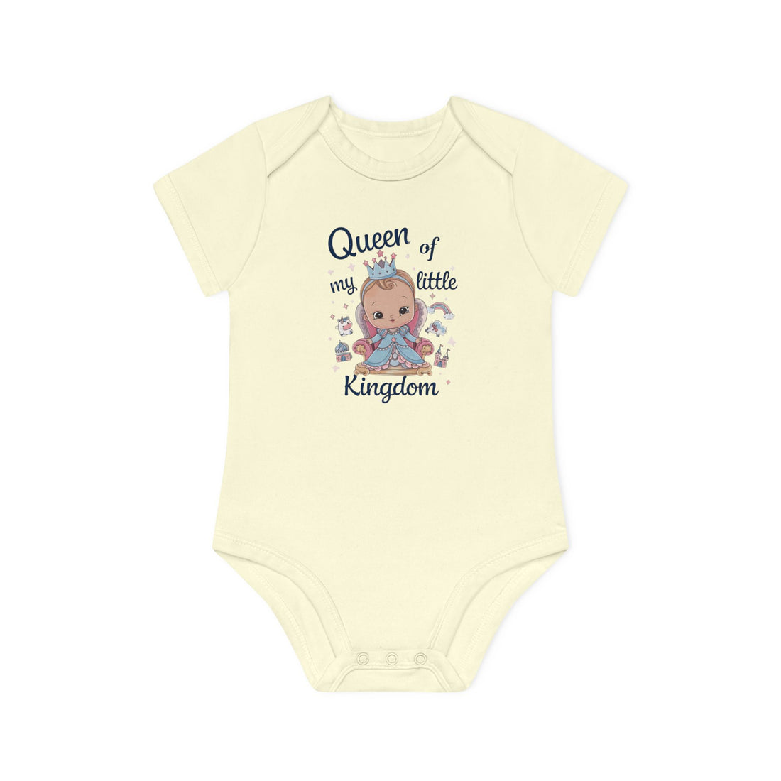 "Queen of my little kingdom" Baby Organic Short Sleeve Bodysuit