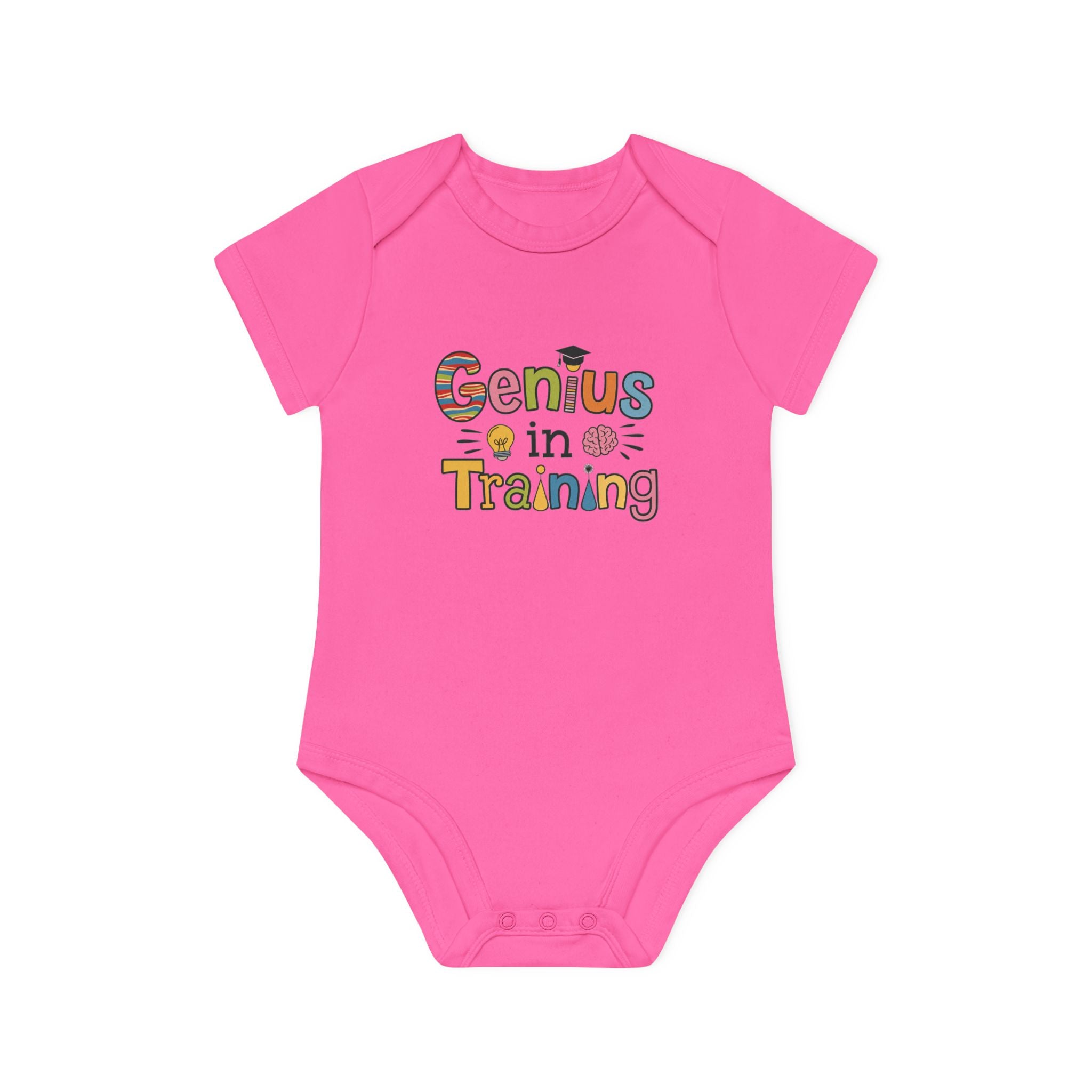 "Genius in training" Baby Organic Short Sleeve Bodysuit